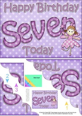 5x7 7th Birthday Fairy Scallop Corner
