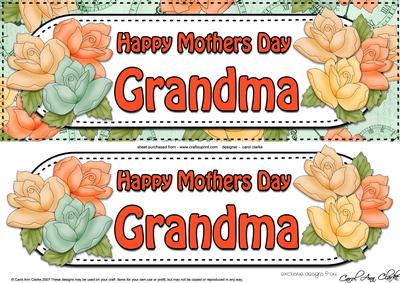 Large Dl Mothers Day Grandma Roses Card & 3D Decoupage