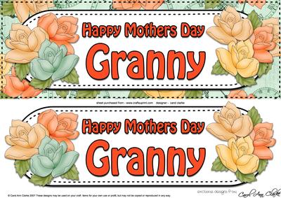 Large Dl Mothers Day Granny Roses Card & 3D Decoupage
