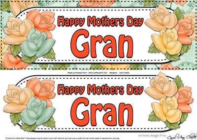 Large Dl Mothers Day Gran Roses Card & 3D Decoupage