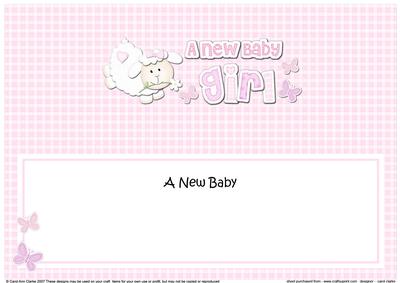 Little Lamb New Baby Girl Large Dl Insert