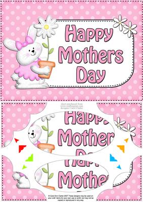 A5 Little Bunny Mothers Day Dots Scallop Corners & Pyramage