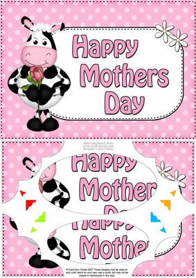 A5 Milly Moo Cow Mothers Day Dots Scallop Corners & Pyramage