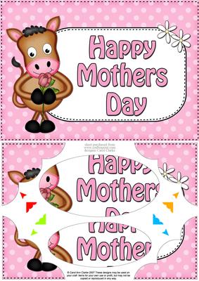 A5 Gigi Horse Mothers Day Dots Scallop Corners & Pyramage