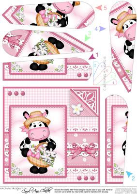 Milly Moo Cows Bonnet Fan Pyramage Topper