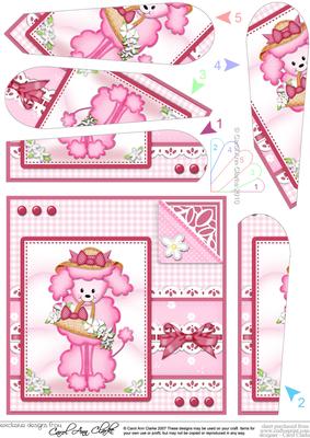 Bon Bon Poodle Dogs Bonnet Fan Pyramage Topper