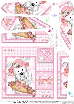 Jess Westie Dogs Bonnet Fan Pyramage Topper