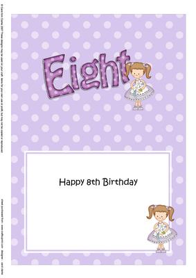 8th Birthday Girlz Liz 5x7 Insert