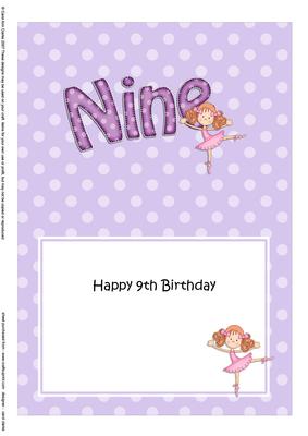9th Birthday Girlz Betzi Ballerina 5x7 Insert