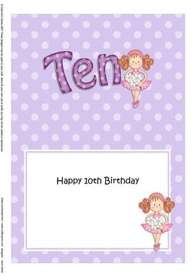 10th Birthday Girlz Betzi Ballerina 5x7 Insert
