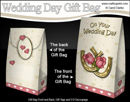 3D Wedding Day Horse Shoes Gift Bag Mini Kit
