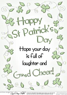 A4 St Patrick's Day Greeting in Shamrock Frame