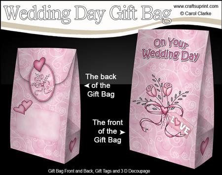 3D Wedding Day Flowers & Heart Gift Bag Mini Kit