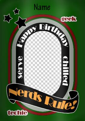 Nerds Rule Beer Can Birthday Photo Upload Card