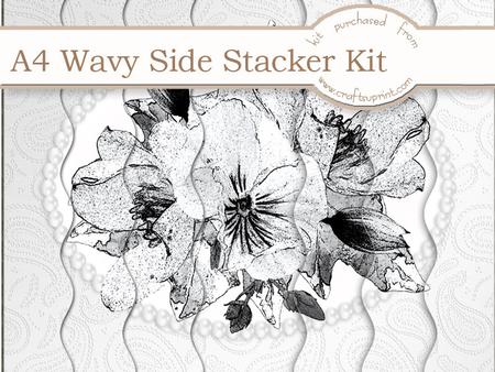 Posy and Pearls in Monochrome A4 Wavey Edged Side Stacker Kit