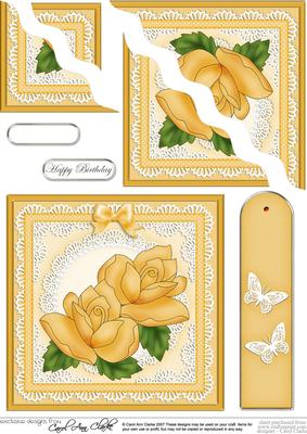 Just Roses Quick Card with Wavy Corner Side Stacker Topper
