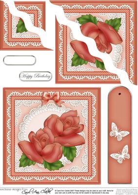 Just Roses Quick Card with Wavy Corner Side Stacker Topper