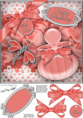 8x8 Perfume Lace & Dragonfly 3D Decoupage