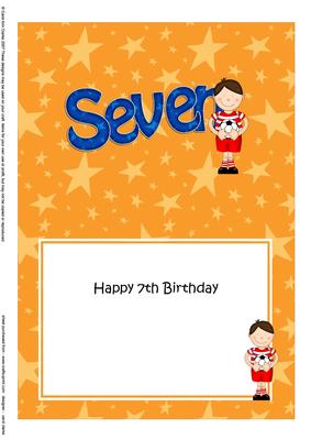 7th Birthday Boyz Bazil Footballer 5x7 Insert