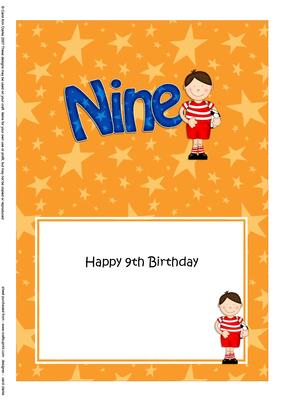9th Birthday Boyz Bazil Footballer 5x7 Insert