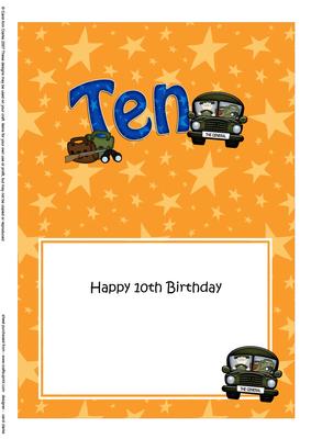 10th Birthday General Gazza Footballer 5x7 Insert