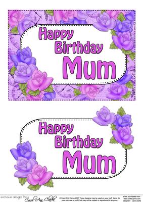 5x7 Birthday Mum Time for Roses 3D Decoupage