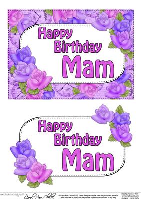 5x7 Birthday Mam Time for Roses 3D Decoupage