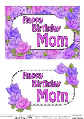 5x7 Birthday Mom Time for Roses 3D Decoupage