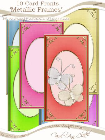 Dl 'gold Metallic Frame' Card Fronts Kit - Festive Colours