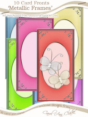 Dl 'silver Metallic Frame' Card Fronts Kit - Festive Colours