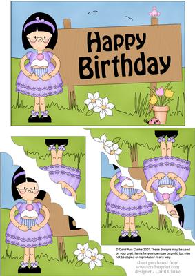 5x7 Girlz Roz Birthday Scallop Corner