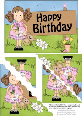 5x7 Girlz Zoe Birthday Scallop Corner