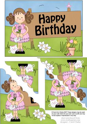 5x7 Girlz Zoe Birthday Scallop Corner