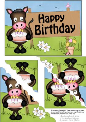 5x7 Gigi Horse Birthday Scallop Corner