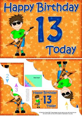 5x7 13th Birthday Boyz Jaz Scallop Corner