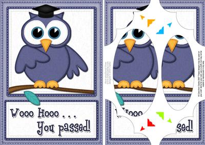 A5 Wise Owl Congrats Felties Scallop Corners N Pyramage