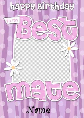 Birthday Best Mate Photo Upload Card