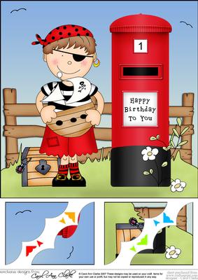 8 x 8 Boyz Pirate Joze Scalloped Corner Topper