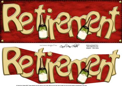 Large Dl Retirement Quick Card 3D Decoupage