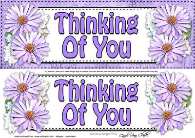 Large Dl Thinking of You Daisies Floral 3D Decoupage