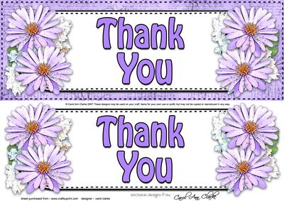 Large Dl Thank You Daisies Floral 3D Decoupage