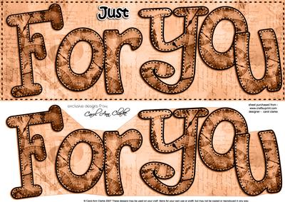 Large Dl Just for You Clocks 3D Decoupage