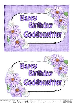 5x7 Birthday Goddaughter Daisies 3D Step by Step Decoupage