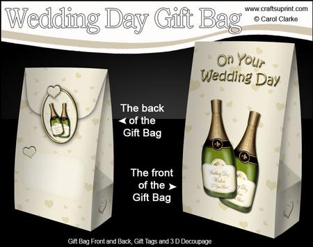 3D Wedding Day Champagne Gift Bag Mini Kit