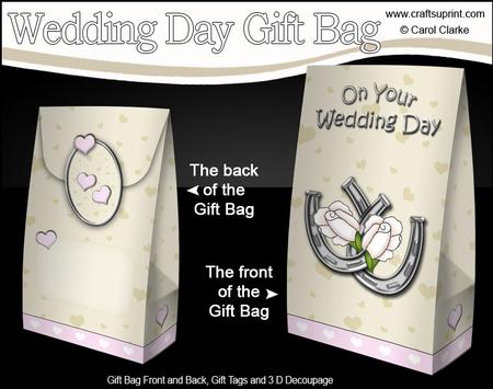 3D Wedding Day Horse Shoes Gift Bag Mini Kit