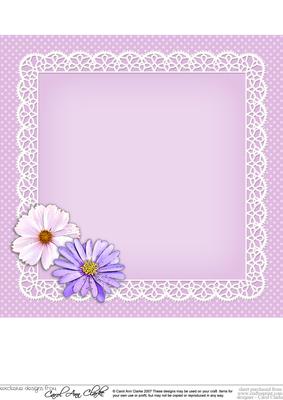 8 x 8 Flowers Butterflies & Lace Matching Insert Panel