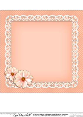 8 x 8 Flowers Butterflies & Lace Matching Insert Panel
