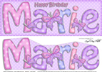 Large Dl Birthday Marie Butterflies Card & 3D Decoupage