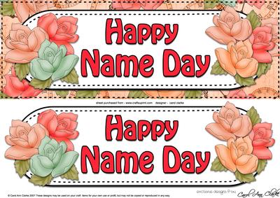 Large Dl Name Day Roses Card & 3D Decoupage