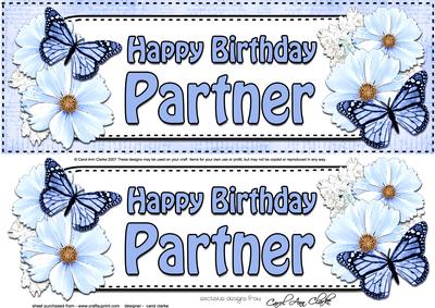 Large Dl Birthday Partner Floral Butterflies 3D Decoupag